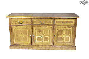 Carved solid mahogany chest of drawers with 6 sections USB-34