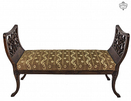 Carved mahogany bench "Prestige" SI-29