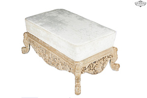 Carved ottoman "Peri" made of solid rosewood SL-68