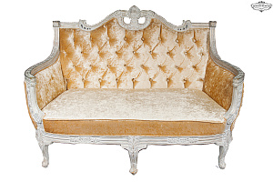 White carved sofa made of solid rosewood KD-15