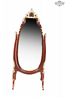 Floor mirror with carved mahogany frame Z-40