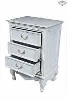 White carved chest of drawers "Chuck" made of solid rosewood, 3 sections USB-33