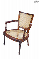 Classic carved solid mahogany armchair with armrests SL-140