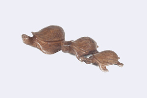 Set of 3 carved mahogany turtle figurines AS-200
