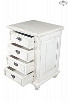 White carved solid rosewood bedside table UP-15, 4 drawers