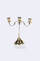 Carved brass candelabra for three candles LT-98