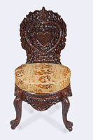Upholstered carved mahogany chair SL-136