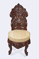 Upholstered carved mahogany chair SL-135