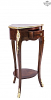 Carved mahogany stand table with drawer and gilding P-15