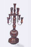 Carved candelabra made of solid mahogany AS-14
