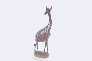 Carved Giraffe figurine made of solid mahogany AS-211