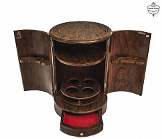 MGR Round Bar Cabinet in Solid Mahogany B-21