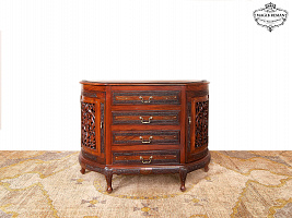 Carved solid mahogany chest of drawers with 6 drawers SB-61