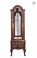 Carved glass display case made of solid mahogany SHS-43