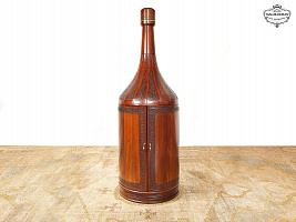 Carved Bar Cabinet Bottle from Solid Mahogany B-15