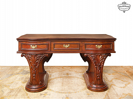 Carved solid mahogany desk ST-97