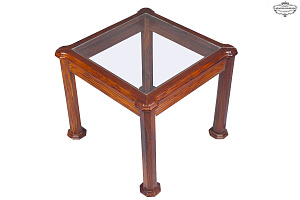 ST-79 Square Mahogany Coffee Table with Glass Top