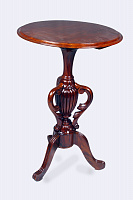 Round carved mahogany stand table P-74
