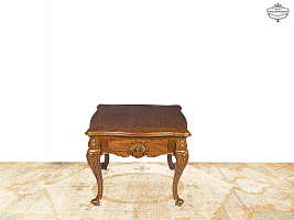 Square carved coffee table "Victoria" made of solid mahogany ST-14