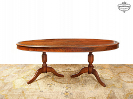 Carved solid mahogany dining table with inlay ST-104