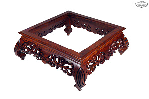 Designer coffee table made of solid mahogany with a glass top ST-116