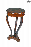Round carved mahogany stand table P-73