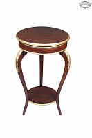 Round carved mahogany stand with gilded inlay P-16