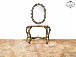 Carved console table made of solid mahogany UKS-13